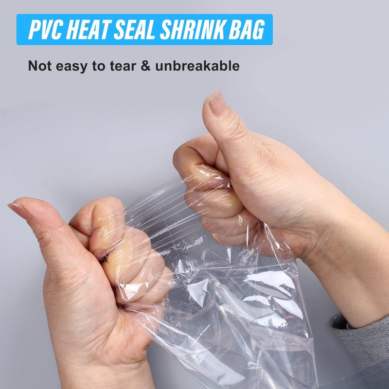 AOUKAR Shrink Wrap Bags, 300 Pcs 7x10 Inch Clear PVC Heat Shrink Bands for Packagaing Soap, Bath Bombs, Candles, Valentine's Day Gifts, Jars and Homemade DIY Projects - Image 2